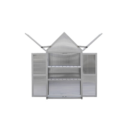 Mini Greenhouse Kit Indoor and Outdoor Tiered Plant Display Stand- White