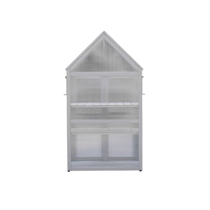 Mini Greenhouse Kit Indoor and Outdoor Tiered Plant Display Stand- White