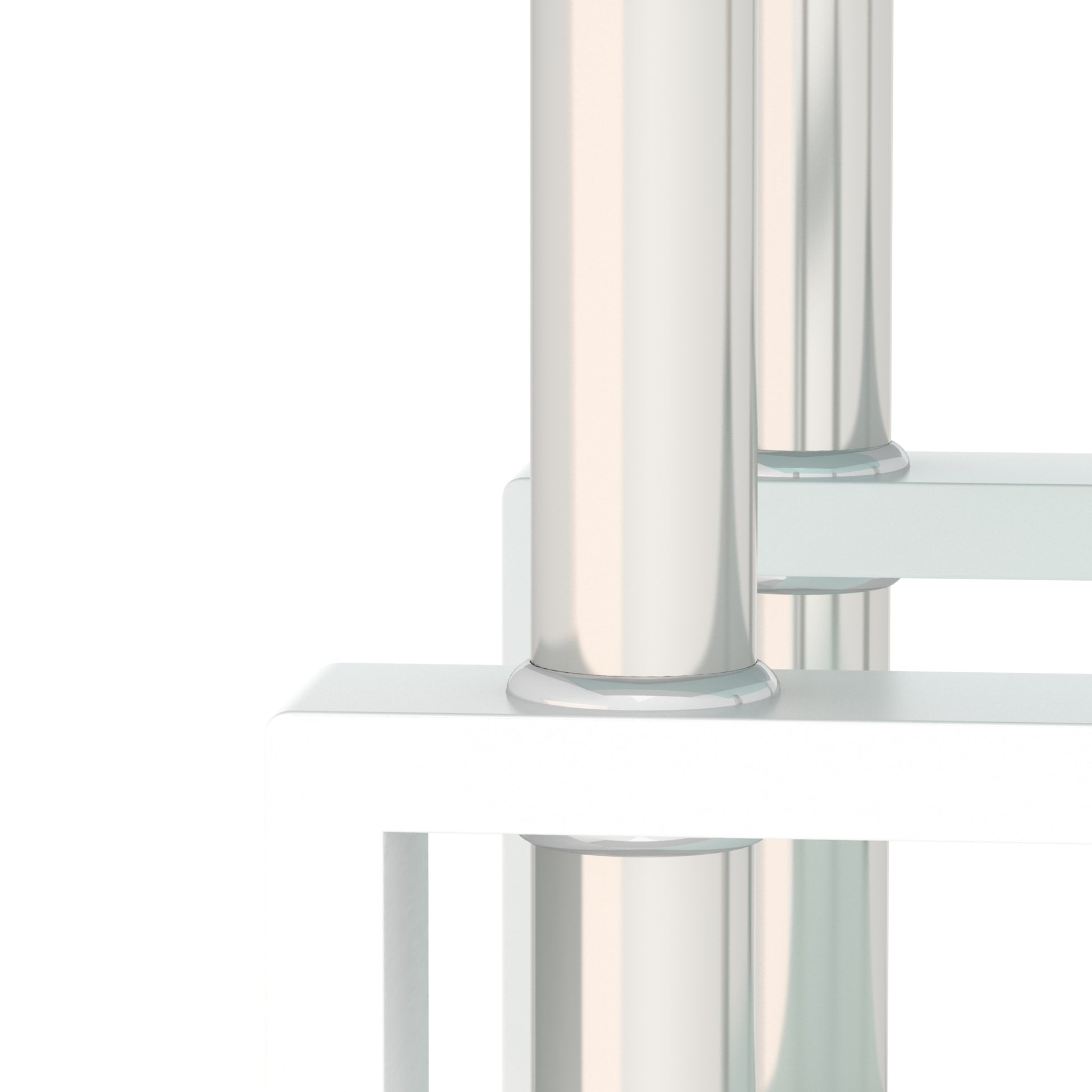 2 pcs Modern Design Coffee Table Tempered Glass End Table Night Stand- Transparent/White