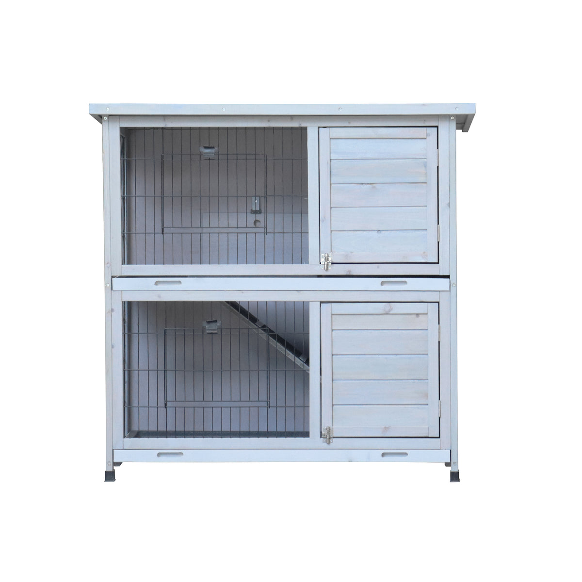 2 Story Rabbit Hutch Extensible Chicken Coop with No Leak Trays Large Running Space