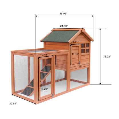 Easy Assembly Rabbit Hutch Indoor Cage Outdoor Chicken Coop- Light Brown