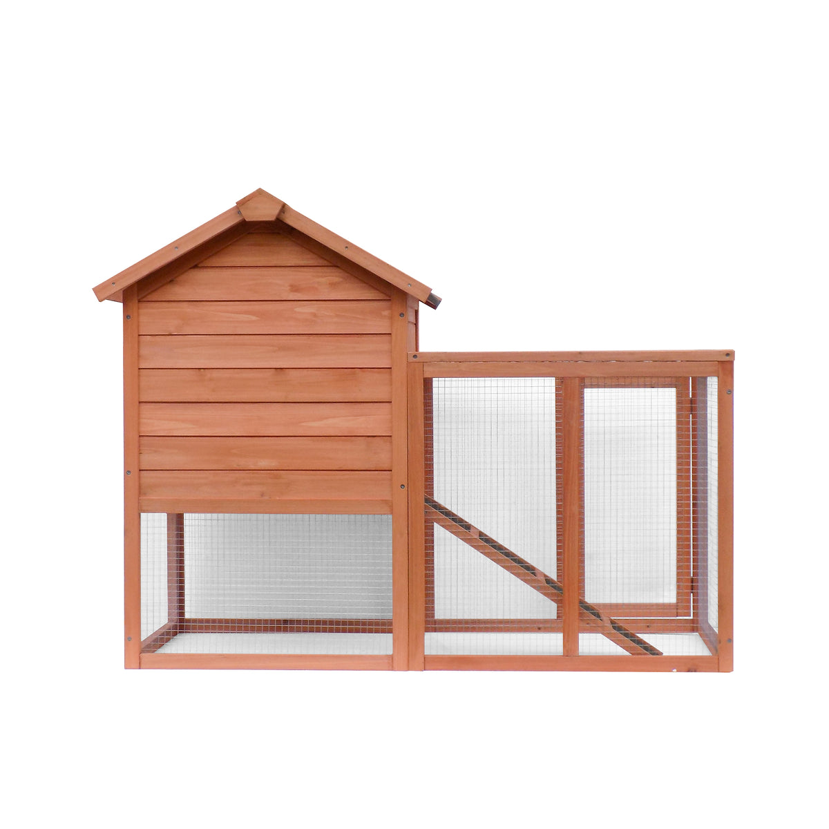 Easy Assembly Rabbit Hutch Indoor Cage Outdoor Chicken Coop- Light Brown