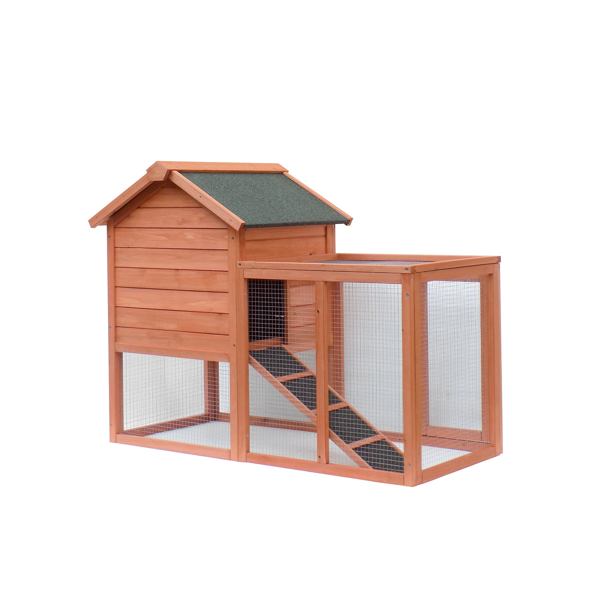 Easy Assembly Rabbit Hutch Indoor Cage Outdoor Chicken Coop- Light Brown