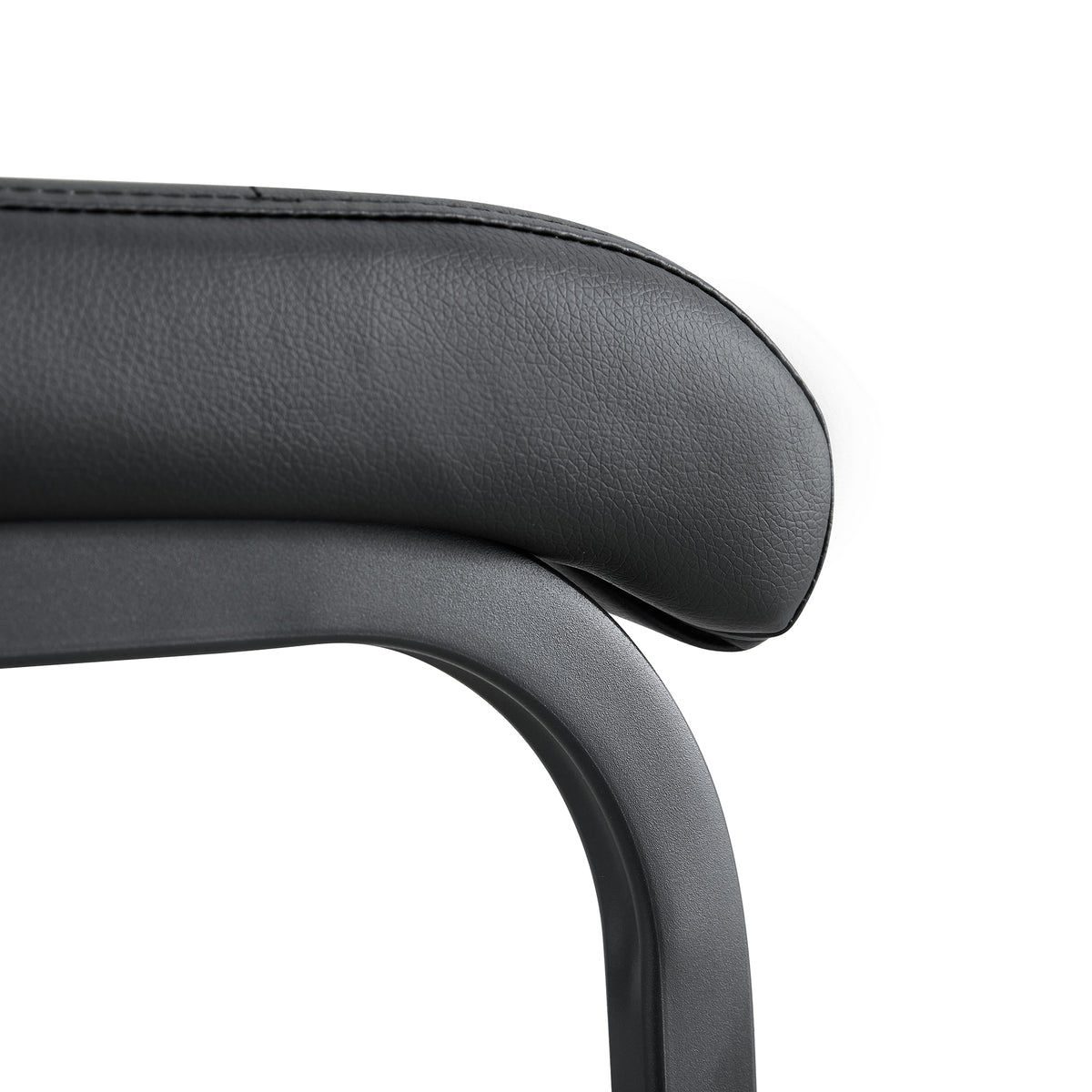 Set of 2 PU Faux Leather Upholstered High Bar Stool Chair with Back Rest- Black
