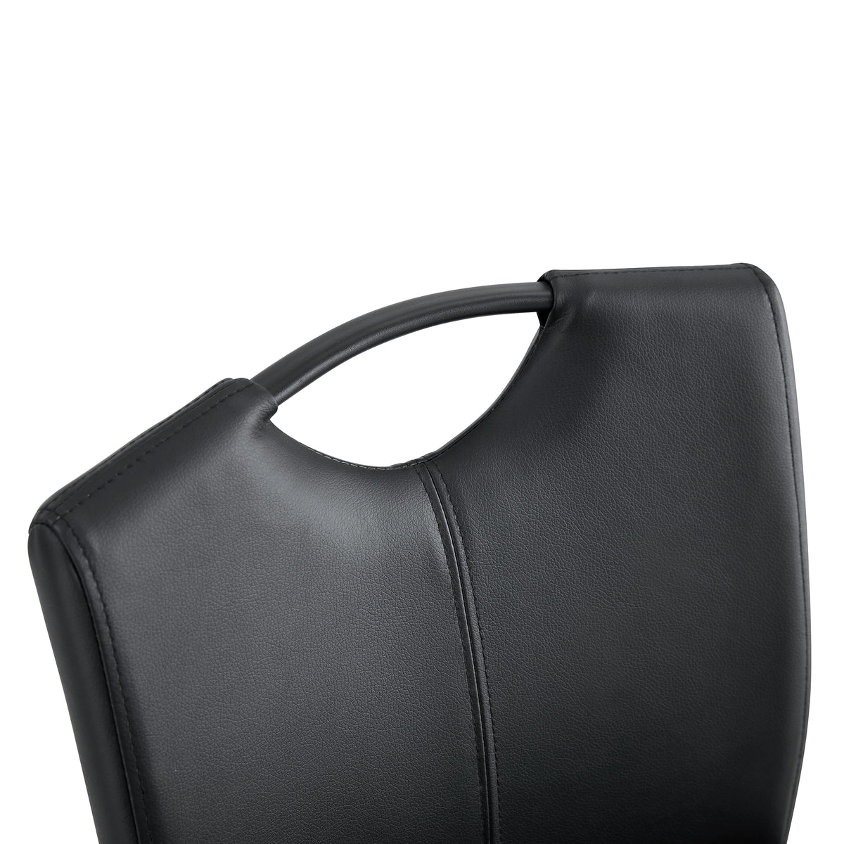 Set of 2 PU Faux Leather Upholstered High Bar Stool Chair with Back Rest- Black