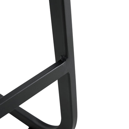 Set of 2 PU Faux Leather Upholstered High Bar Stool Chair with Back Rest- Black