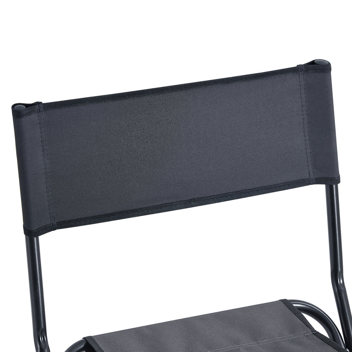 Set of 3 Outdoor Camping Fishing Hiking Dining Chairs and Table - Black+Gray