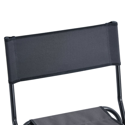 Set of 3 Outdoor Camping Fishing Hiking Dining Chairs and Table - Black+Gray