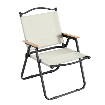 Modern Contemporary Foldable Outdoor Chair for Backyard Camping in Beige