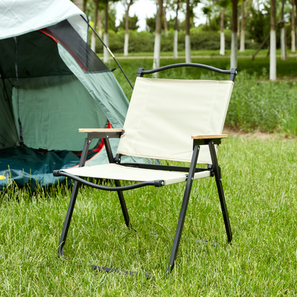 Modern Contemporary Foldable Outdoor Chair for Backyard Camping in Beige