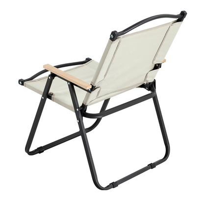 Modern Contemporary Foldable Outdoor Chair for Backyard Camping in Beige