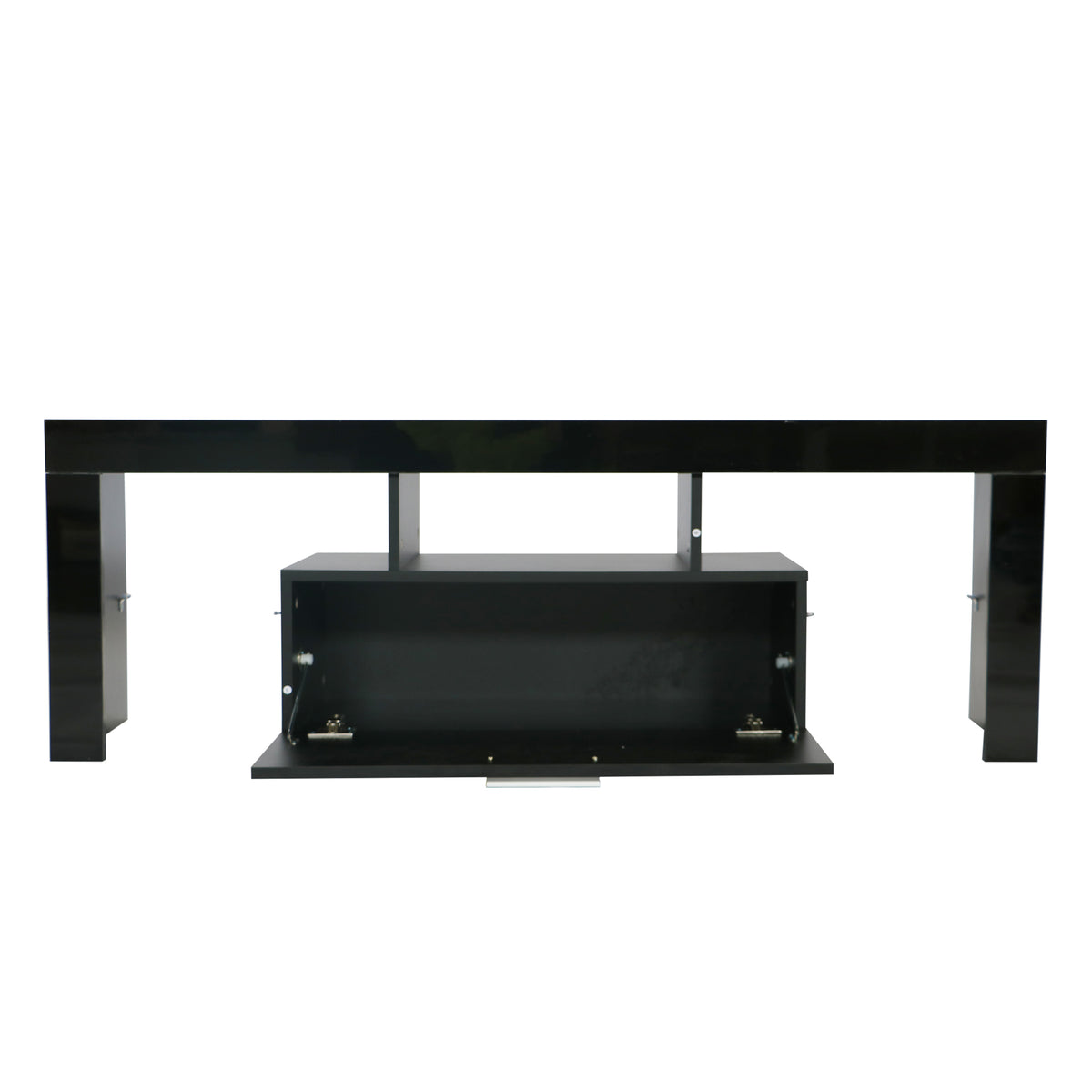 Modern TV Console Storage Media TV Organizing Cabinet Worktop- Black