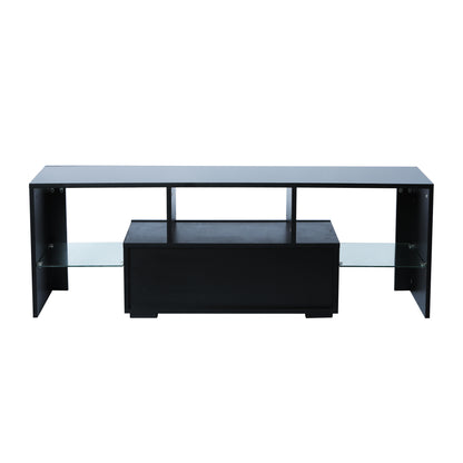 Modern TV Console Storage Media TV Organizing Cabinet Worktop- Black