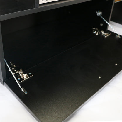Modern TV Console Storage Media TV Organizing Cabinet Worktop- Black