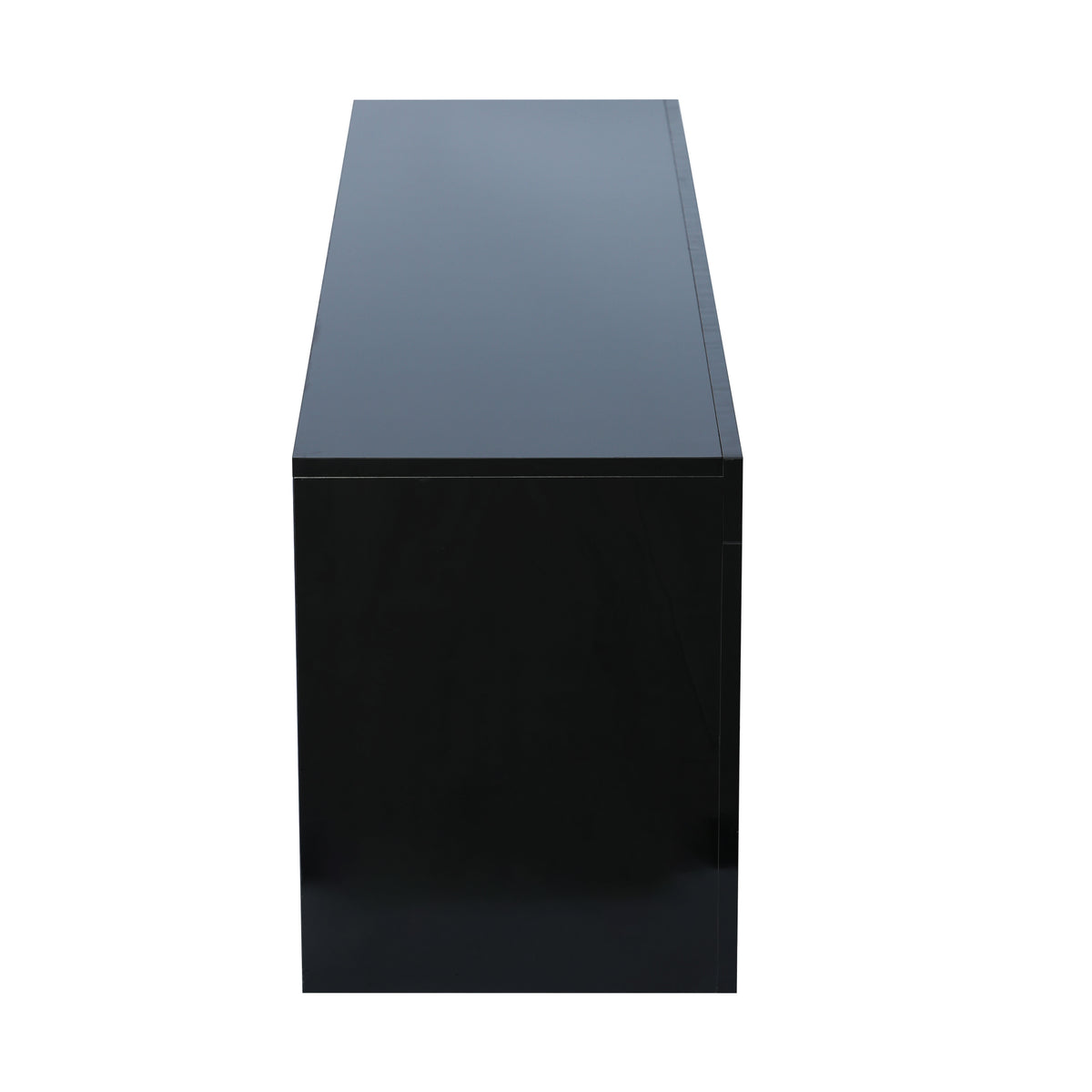 Modern TV Console Storage Media TV Organizing Cabinet Worktop- Black