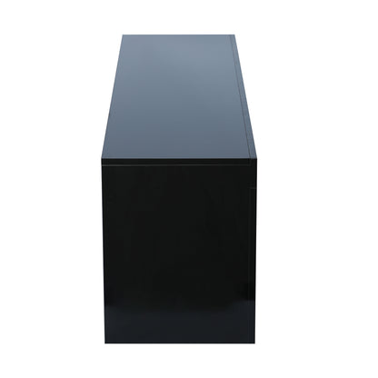 Modern TV Console Storage Media TV Organizing Cabinet Worktop- Black