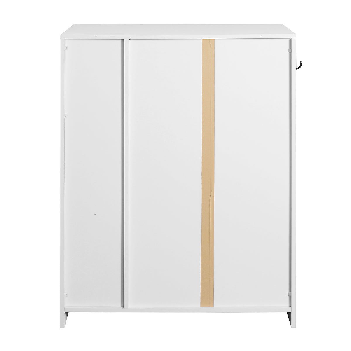 Freestanding Shoe Rack with 2 Shutter Door Narrow Shoe Storage- White