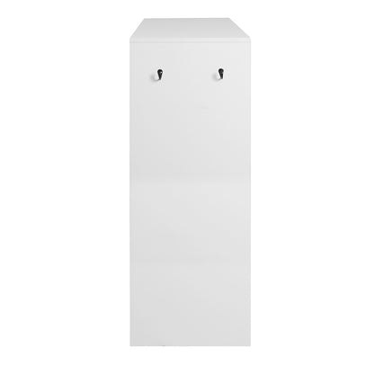 Freestanding Shoe Rack with 2 Shutter Door Narrow Shoe Storage- White