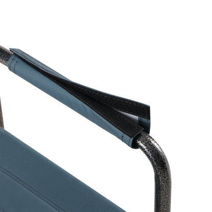 2pcs Padded Folding Outdoor Chair with Pockets Oversized Directors Chair- Blue+Grey