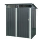 5ft x 3ft Outdoor Metal Weatherproof Storage Shed with Transparent Plate- Gray