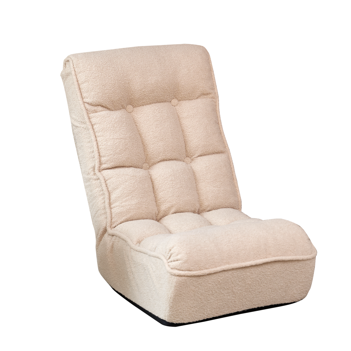 Single Seater Japanese Style Thick Cushioned Lazy Tatami Recliner Sofa- White