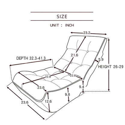 Single Seater Japanese Style Thick Cushioned Lazy Tatami Recliner Sofa- White