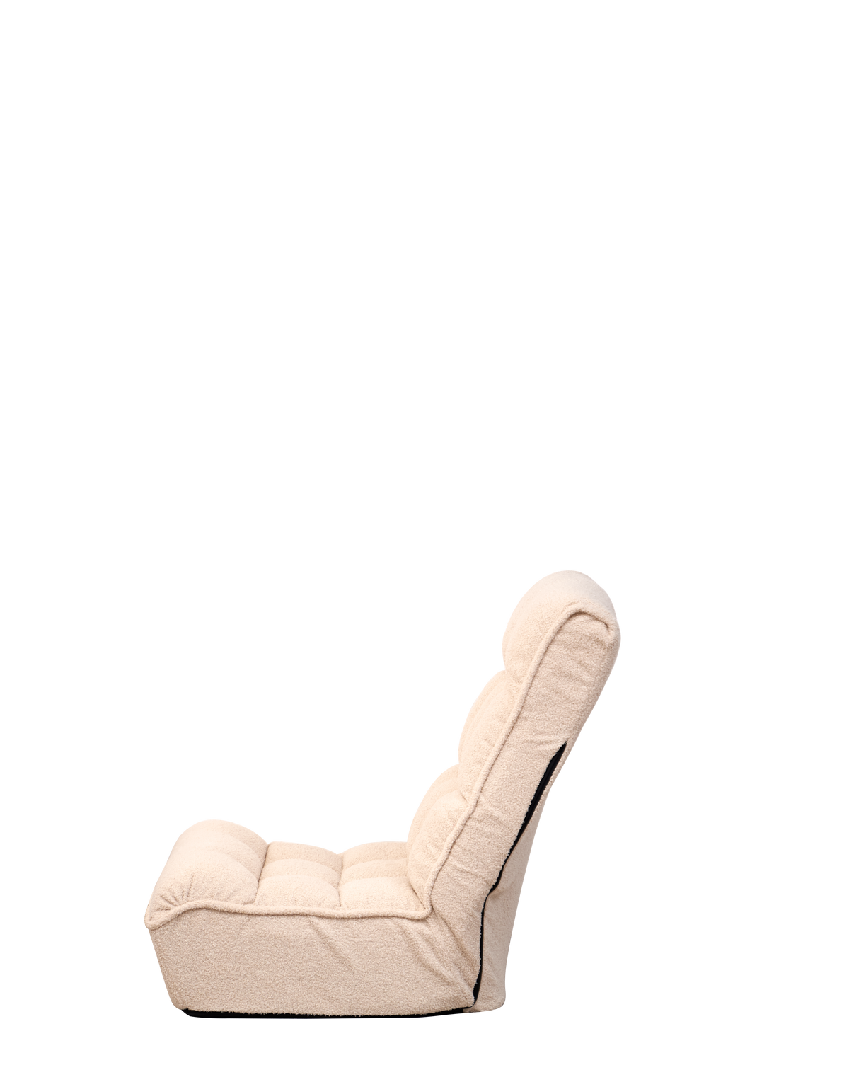 Single Seater Japanese Style Thick Cushioned Lazy Tatami Recliner Sofa- White