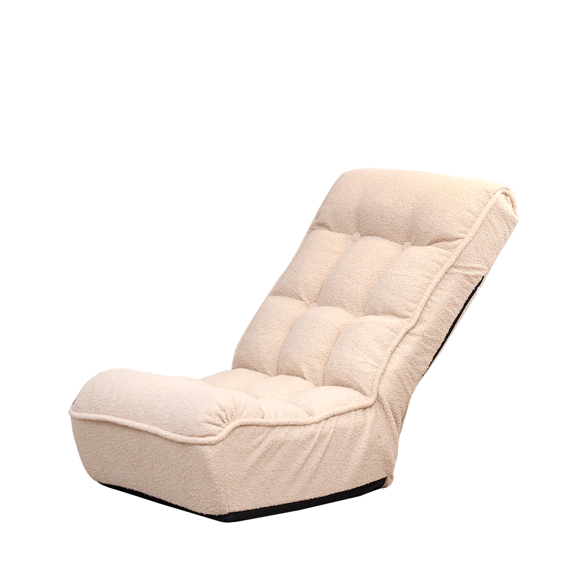 Single Seater Japanese Style Thick Cushioned Lazy Tatami Recliner Sofa- White