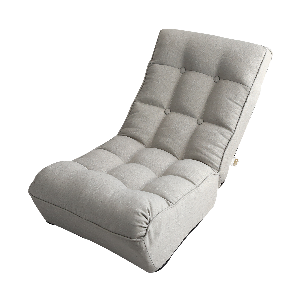 Single Seater Japanese Style Thick Cushioned Lazy Tatami Recliner Sofa- Gray