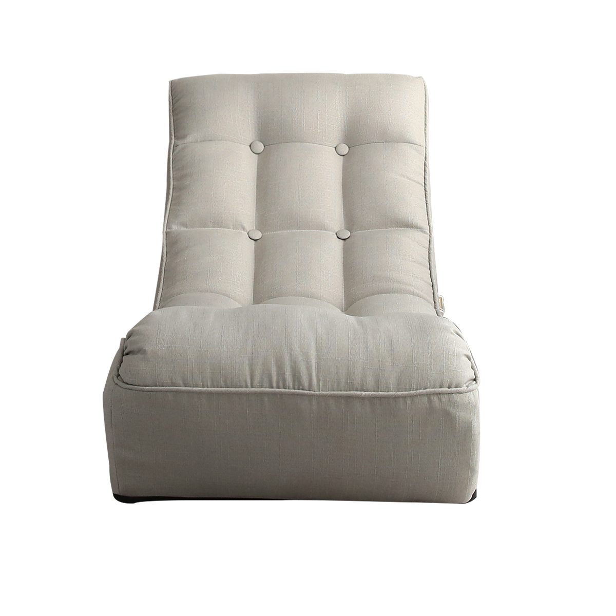 Single Seater Japanese Style Thick Cushioned Lazy Tatami Recliner Sofa- Gray