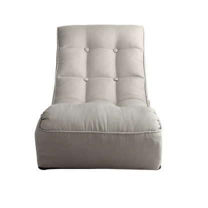 Single Seater Japanese Style Thick Cushioned Lazy Tatami Recliner Sofa- Gray