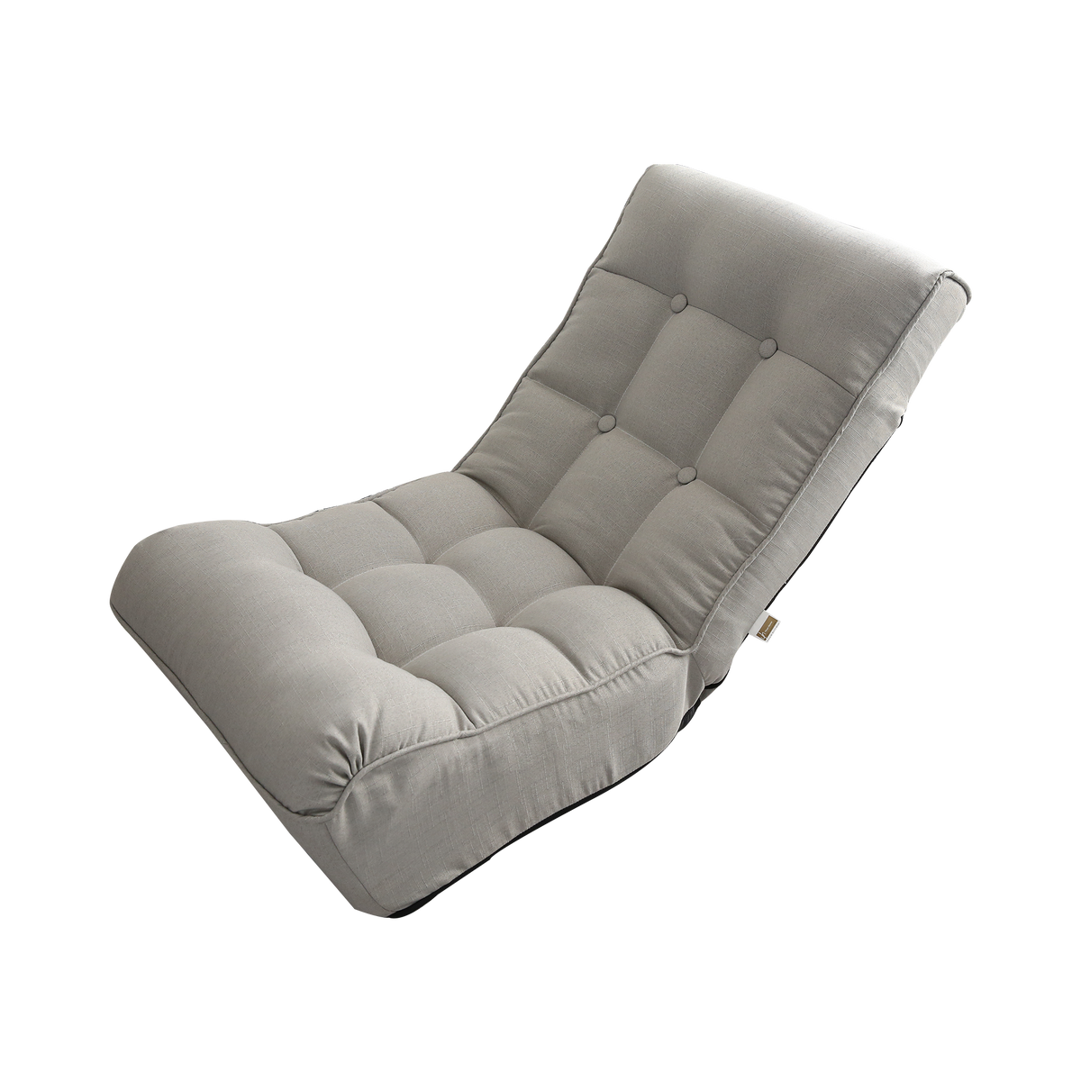 Single Seater Japanese Style Thick Cushioned Lazy Tatami Recliner Sofa- Gray