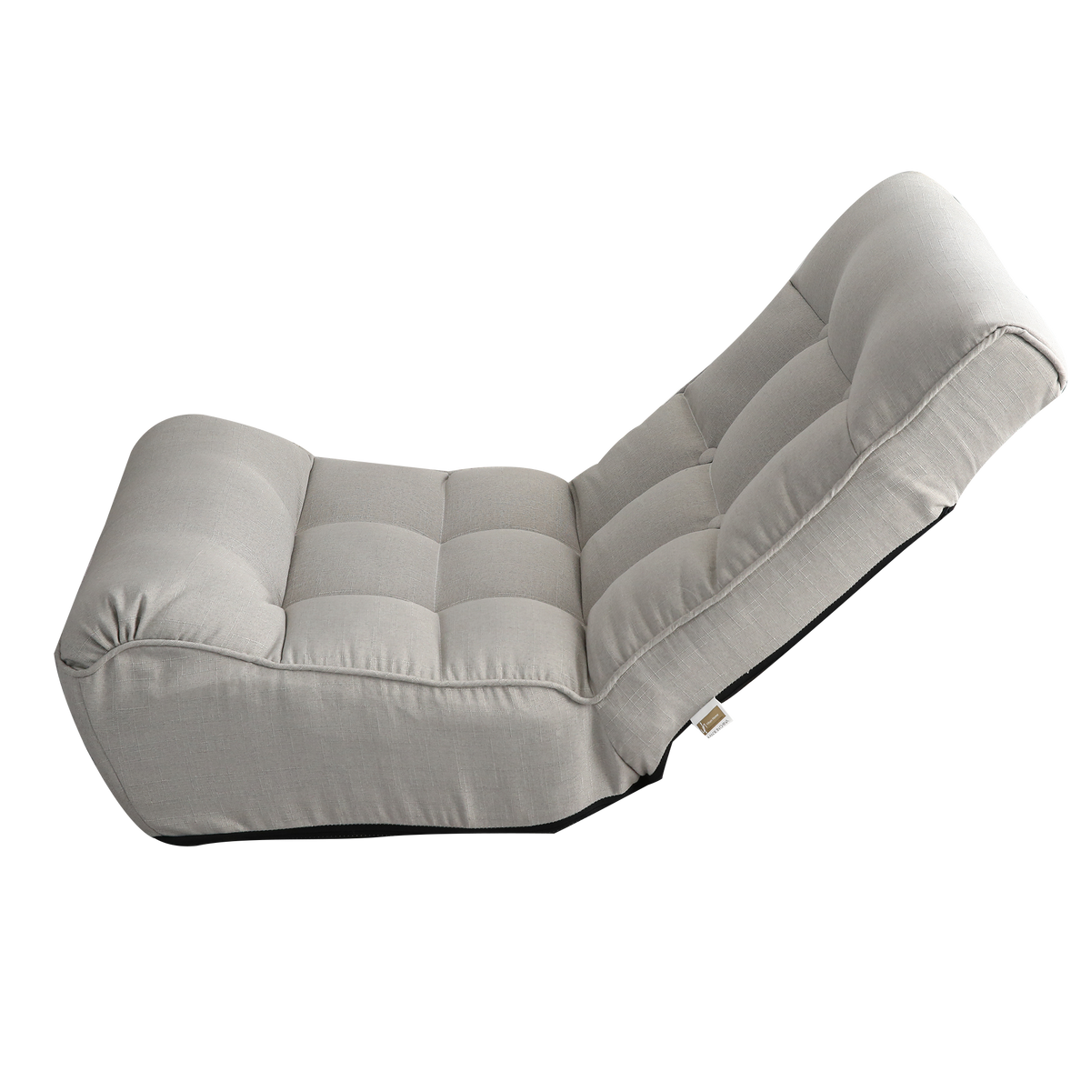 Single Seater Japanese Style Thick Cushioned Lazy Tatami Recliner Sofa- Gray