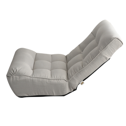 Single Seater Japanese Style Thick Cushioned Lazy Tatami Recliner Sofa- Gray