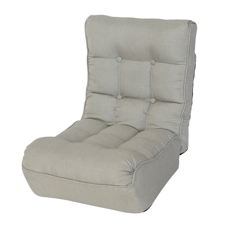 Single Seater Japanese Style Thick Cushioned Lazy Tatami Recliner Sofa- Gray