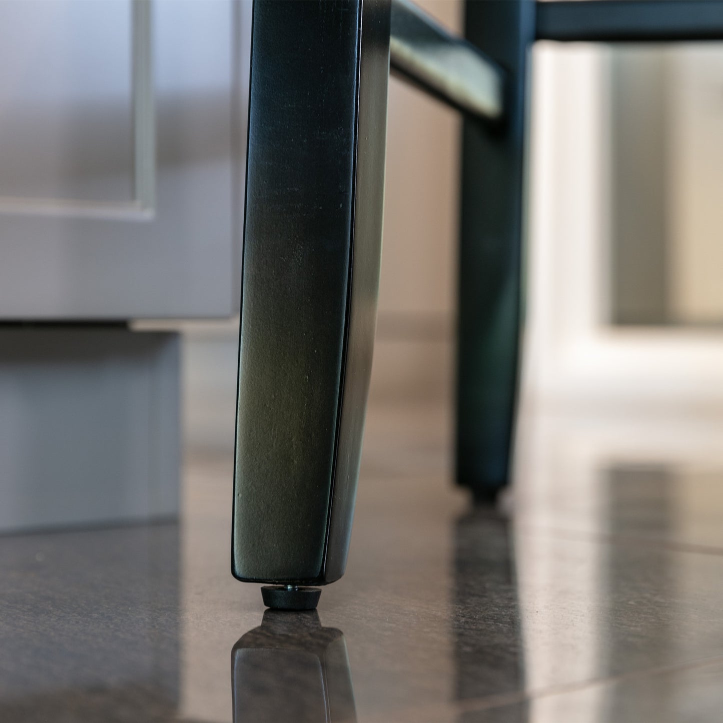 2pcs Chrome Accent Wingback Bar Stools Tufted Velvet with Nailhead and Black Legs- Grey