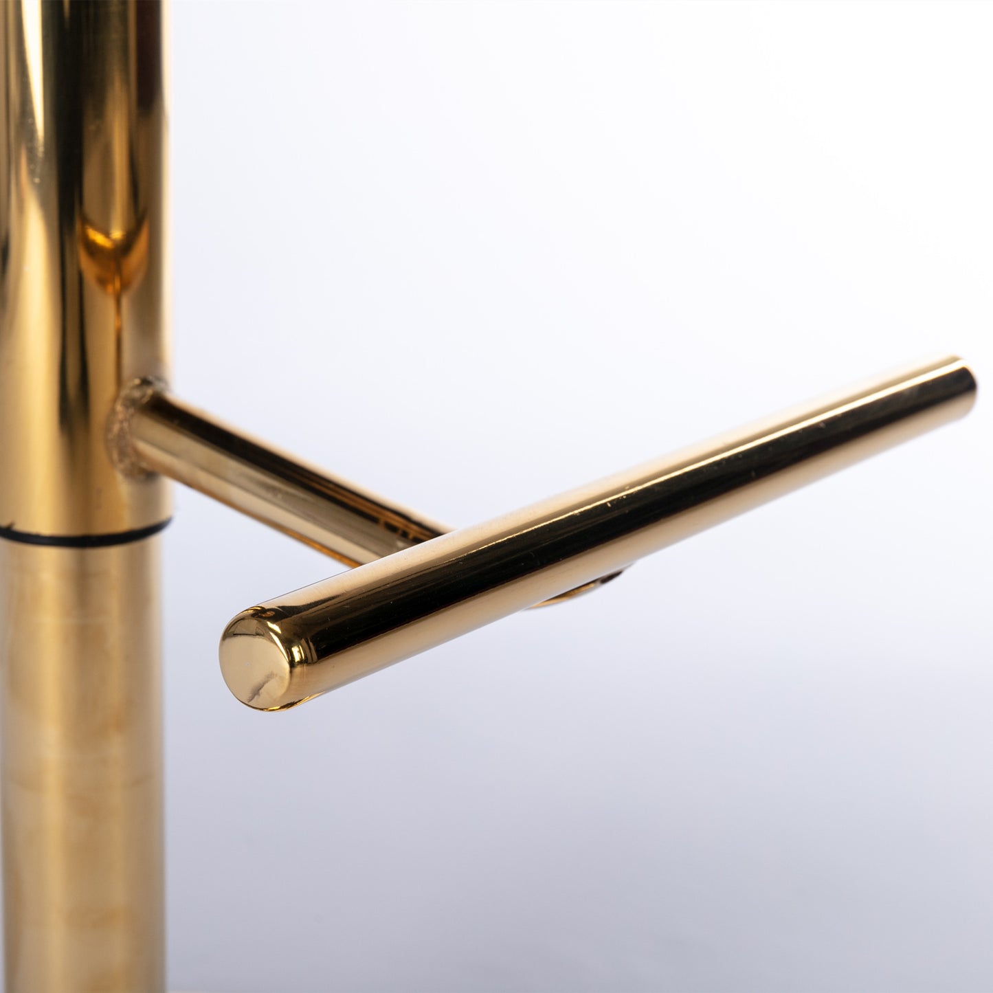 Set of 2 Gold Details Upholstered Whole Back Tufted PU Armless Bar Stools- Beige