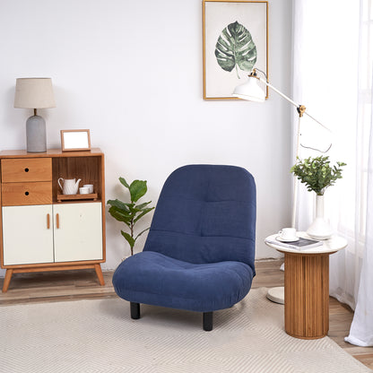 Single-Seater Reclining Japanese Tatami Chair Mini Lazy Tilting Sofa- Blue