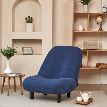 Single-Seater Reclining Japanese Tatami Chair Mini Lazy Tilting Sofa- Blue