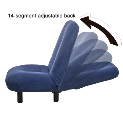 Single-Seater Reclining Japanese Tatami Chair Mini Lazy Tilting Sofa- Blue