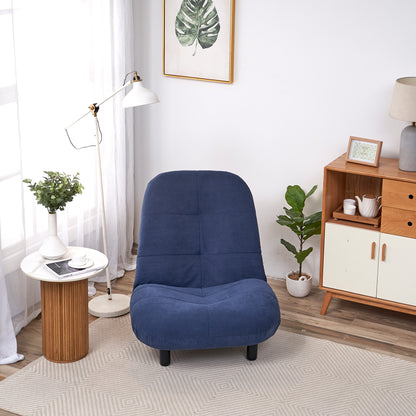 Single-Seater Reclining Japanese Tatami Chair Mini Lazy Tilting Sofa- Blue