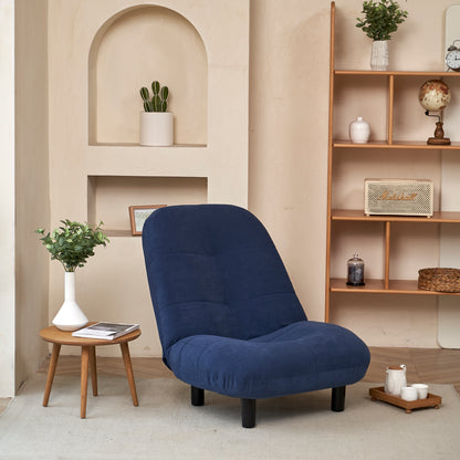 Single-Seater Reclining Japanese Tatami Chair Mini Lazy Tilting Sofa- Blue
