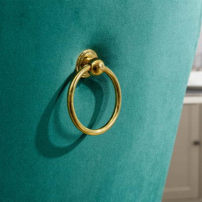 2 pcs High-End Tufted Contemporary Velvet Chair with Stainless Golden Legs- Green