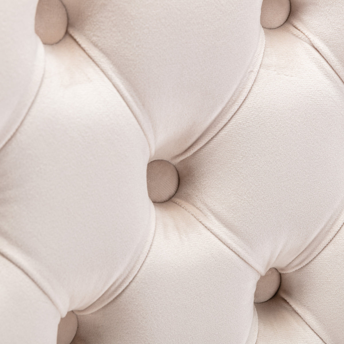 Set of 2 Height Adjustable Upholstered Tufted Velvet Armless Bar Stools with Gold Details- Beige