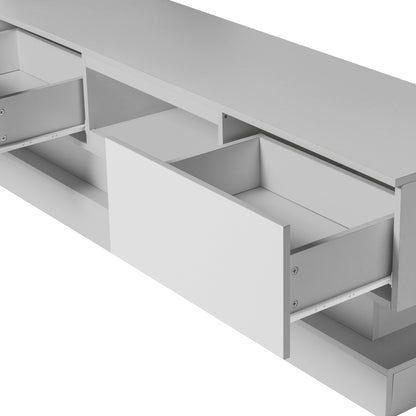 55 inches Modern and Simple Design Television Stand Organizing Cabinet- White