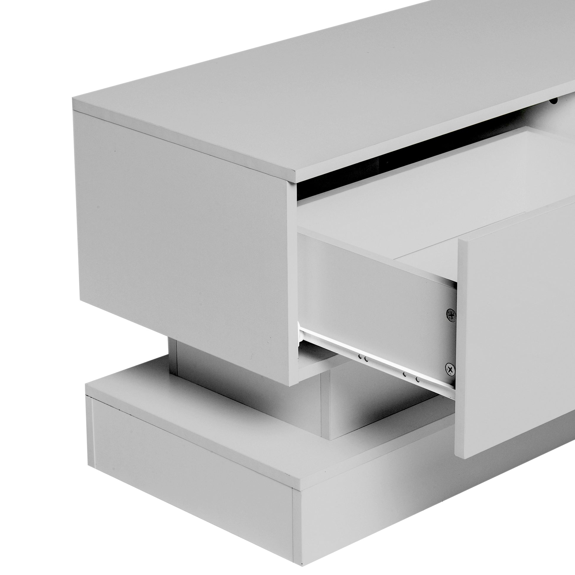 55 inches Modern and Simple Design Television Stand Organizing Cabinet- White