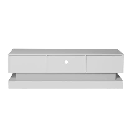 55 inches Modern and Simple Design Television Stand Organizing Cabinet- White