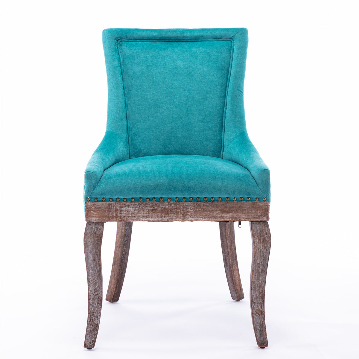 Mid-Century Modern Dining Accent Chair Set of 2 with Nailhead Trim- Blue