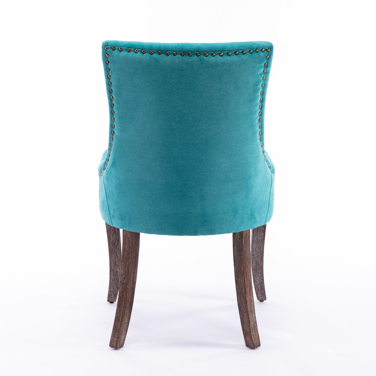 Mid-Century Modern Dining Accent Chair Set of 2 with Nailhead Trim- Blue