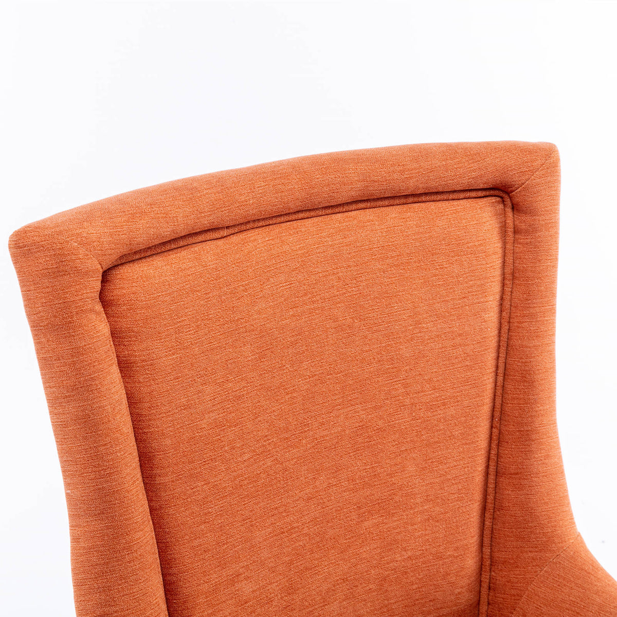 Mid-Century Modern Dining Accent Chair Set of 2 with Nailhead Trim- Orange